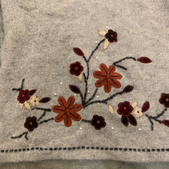 Simons lambswool embroidered angora blend turtleneck bell sleeves sweater - Picture 2 of 7